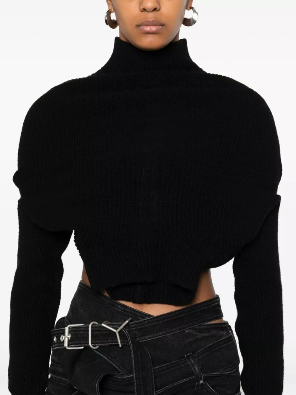 Rick Owens Maglione in cashmere con collo alto, view 2
