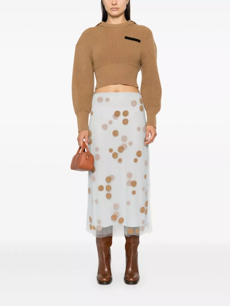 Fendi Gonna midi ricamata, view 4