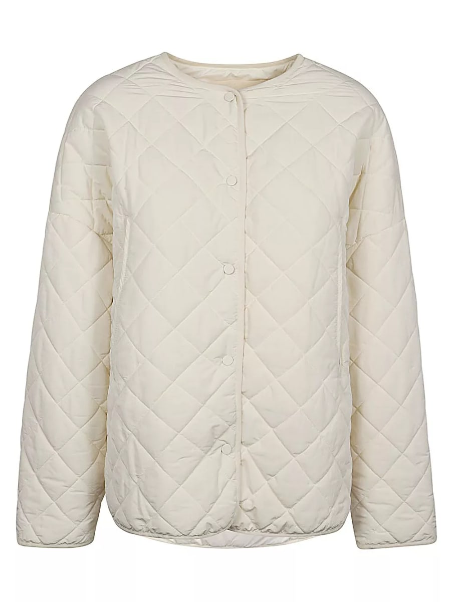 Sandbeige Giacca in nylon trapuntato