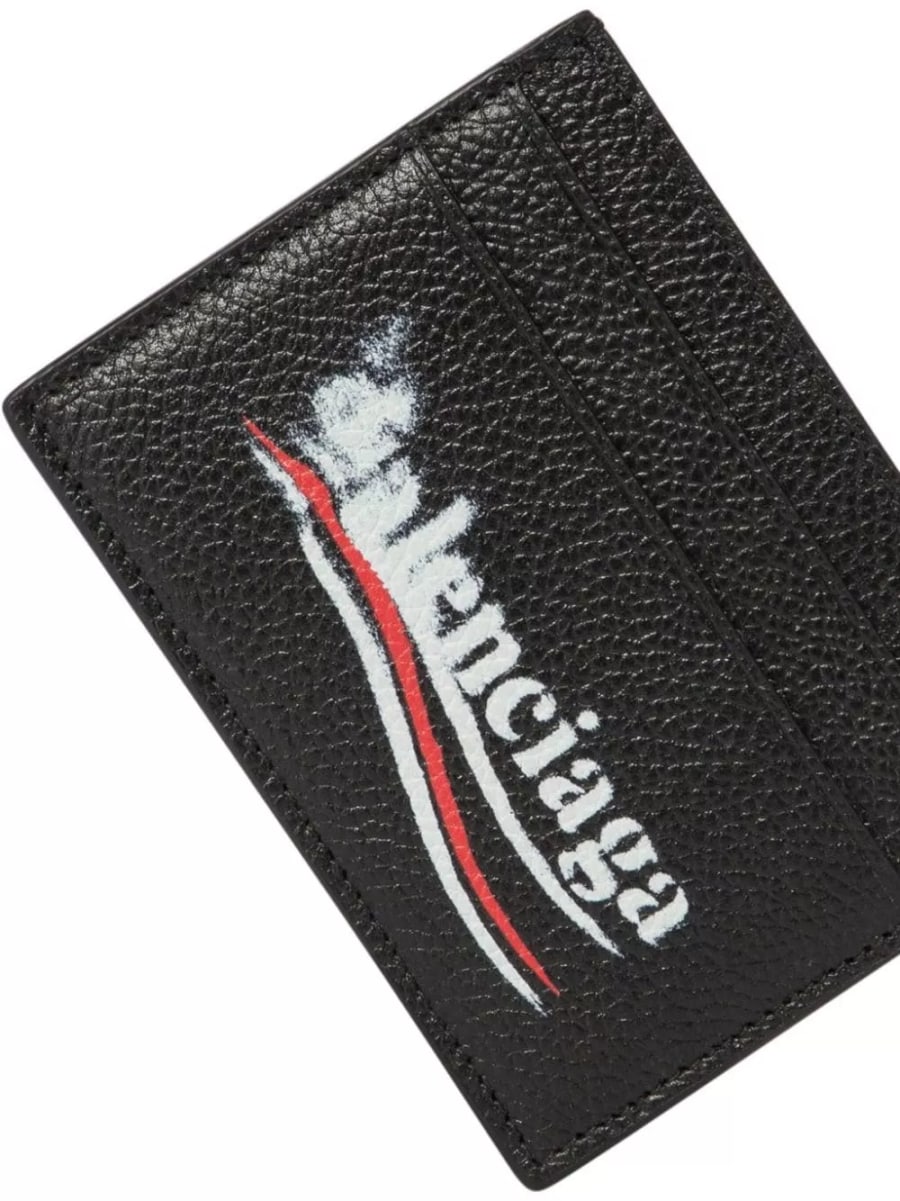 Balenciaga Porta carte di credito in pelle, view 3