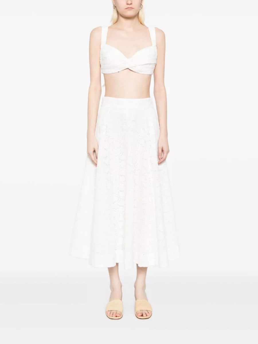 Zimmermann Gonna midi in cotone Crush, view 4