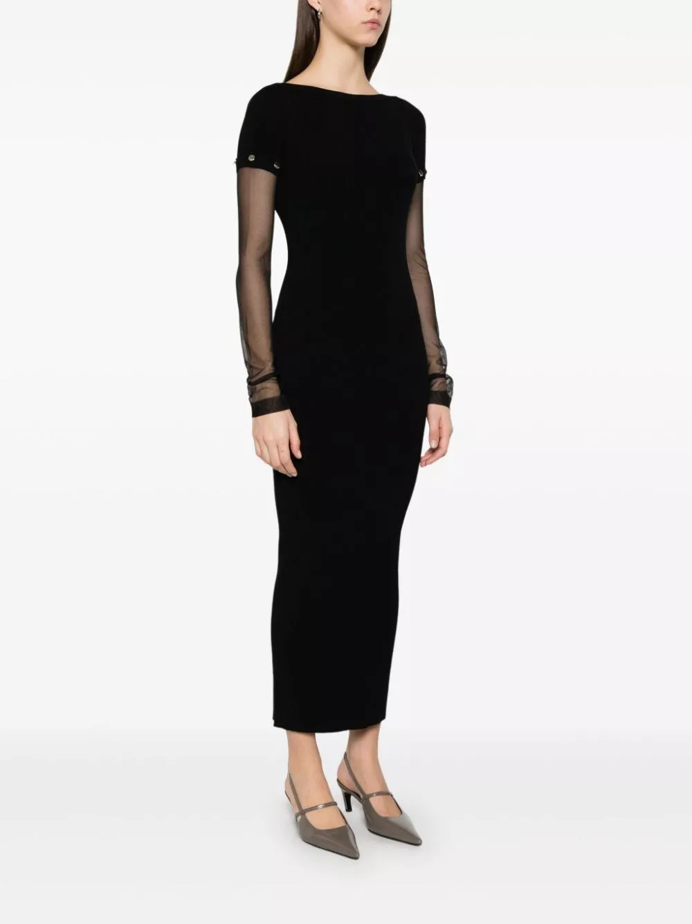Sportmax Abito lungo lavorato a maglia, view 2