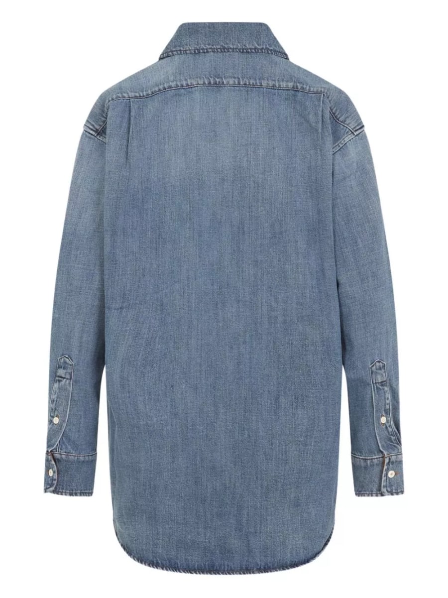 Miu Miu Camicia in suede e denim, view 3