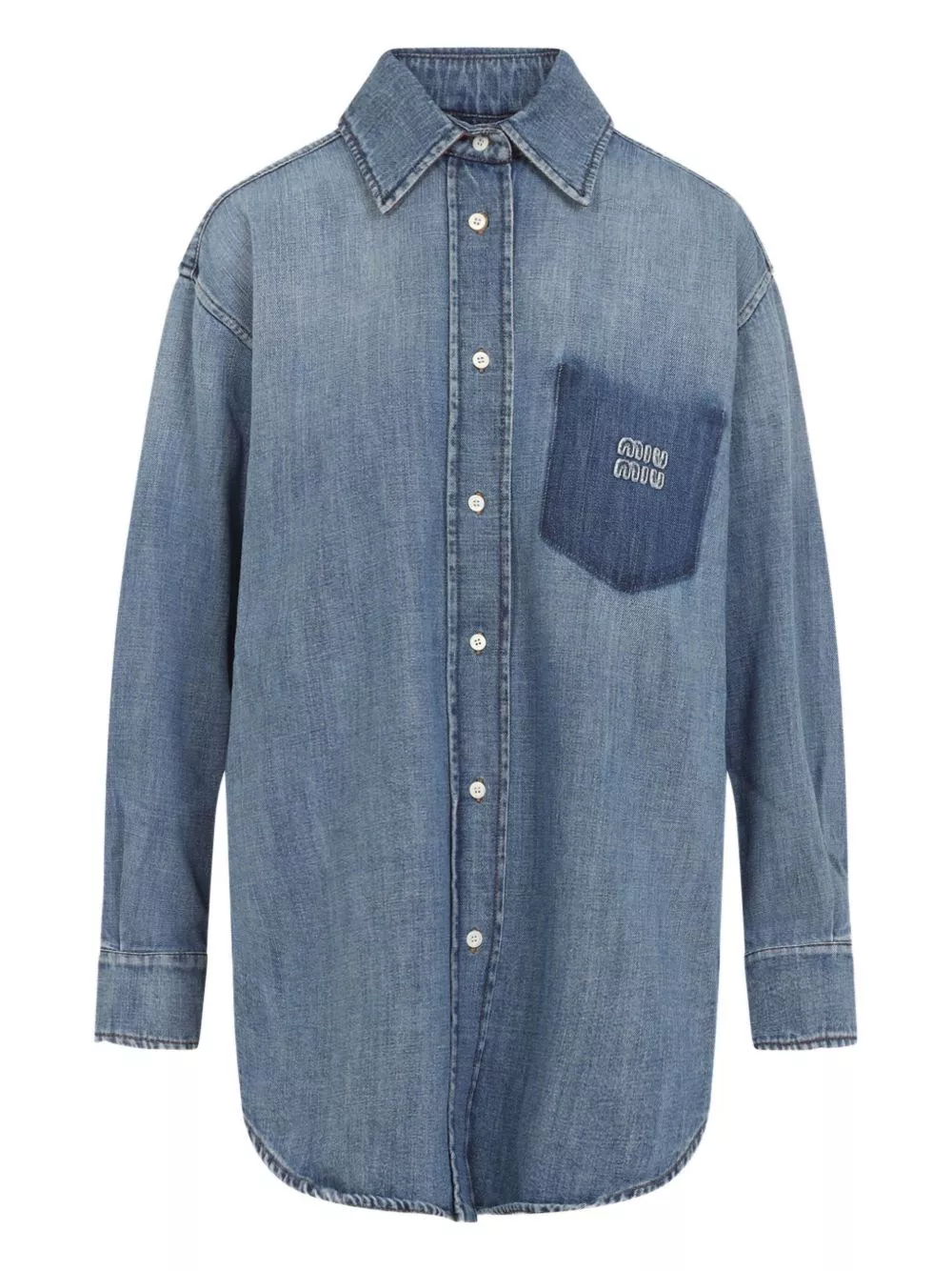 Miu Miu Camicia in suede e denim