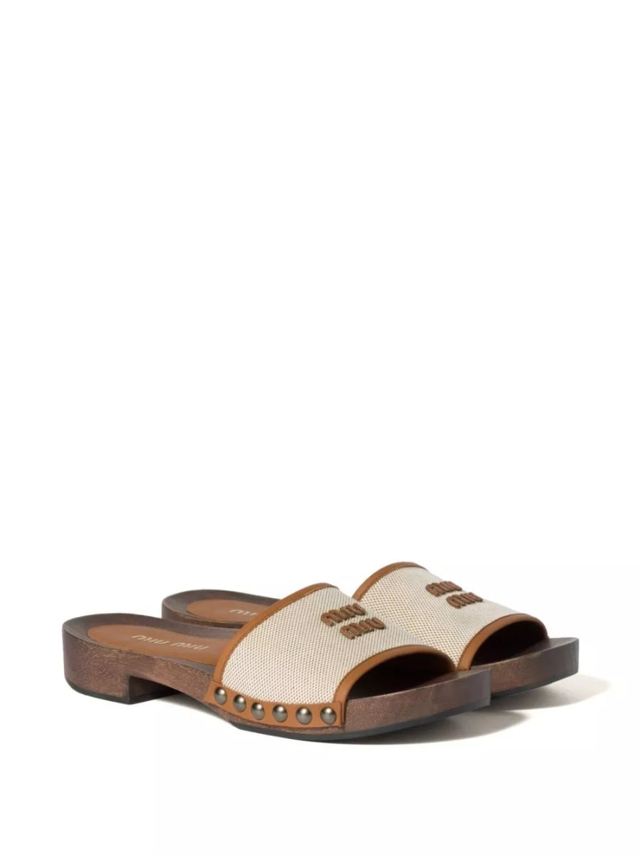 Miu Miu Slipper con logo, view 3