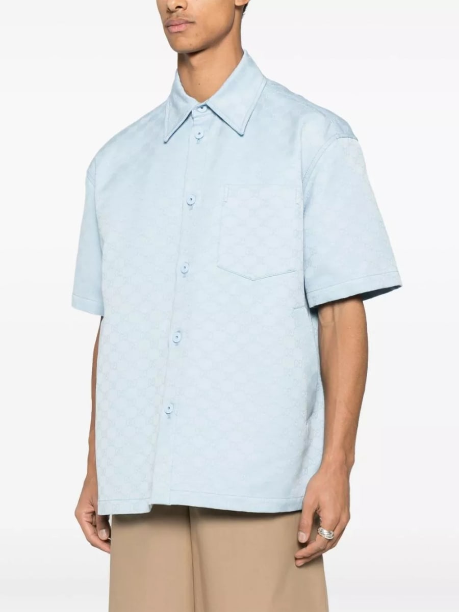Gucci Camicia oversize in cotone GG, view 3