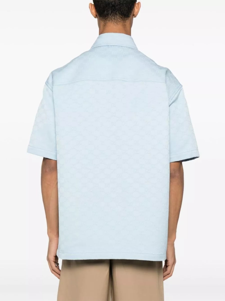Gucci Camicia oversize in cotone GG, view 4
