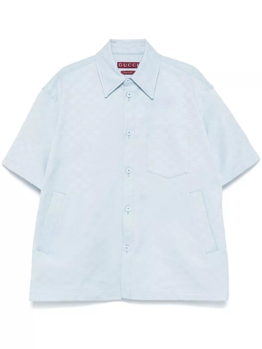 Gucci Camicia oversize in cotone GG, view 5