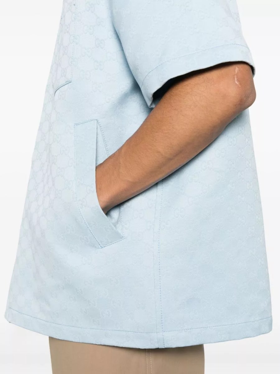 Gucci Camicia oversize in cotone GG, view 6