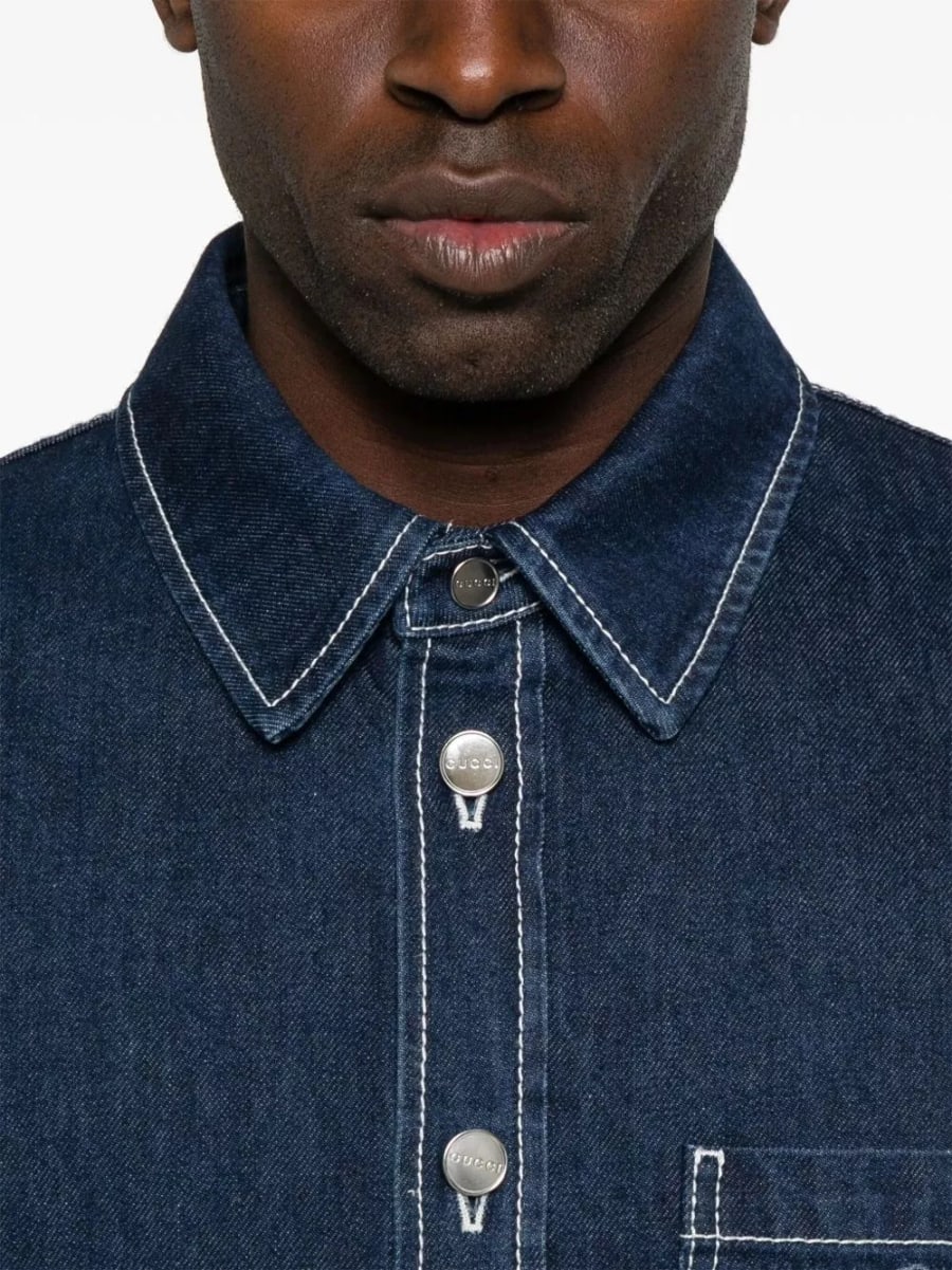 Gucci Camicia in denim, view 5