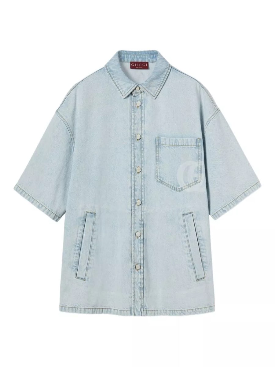 Gucci Camicia in denim, view 5