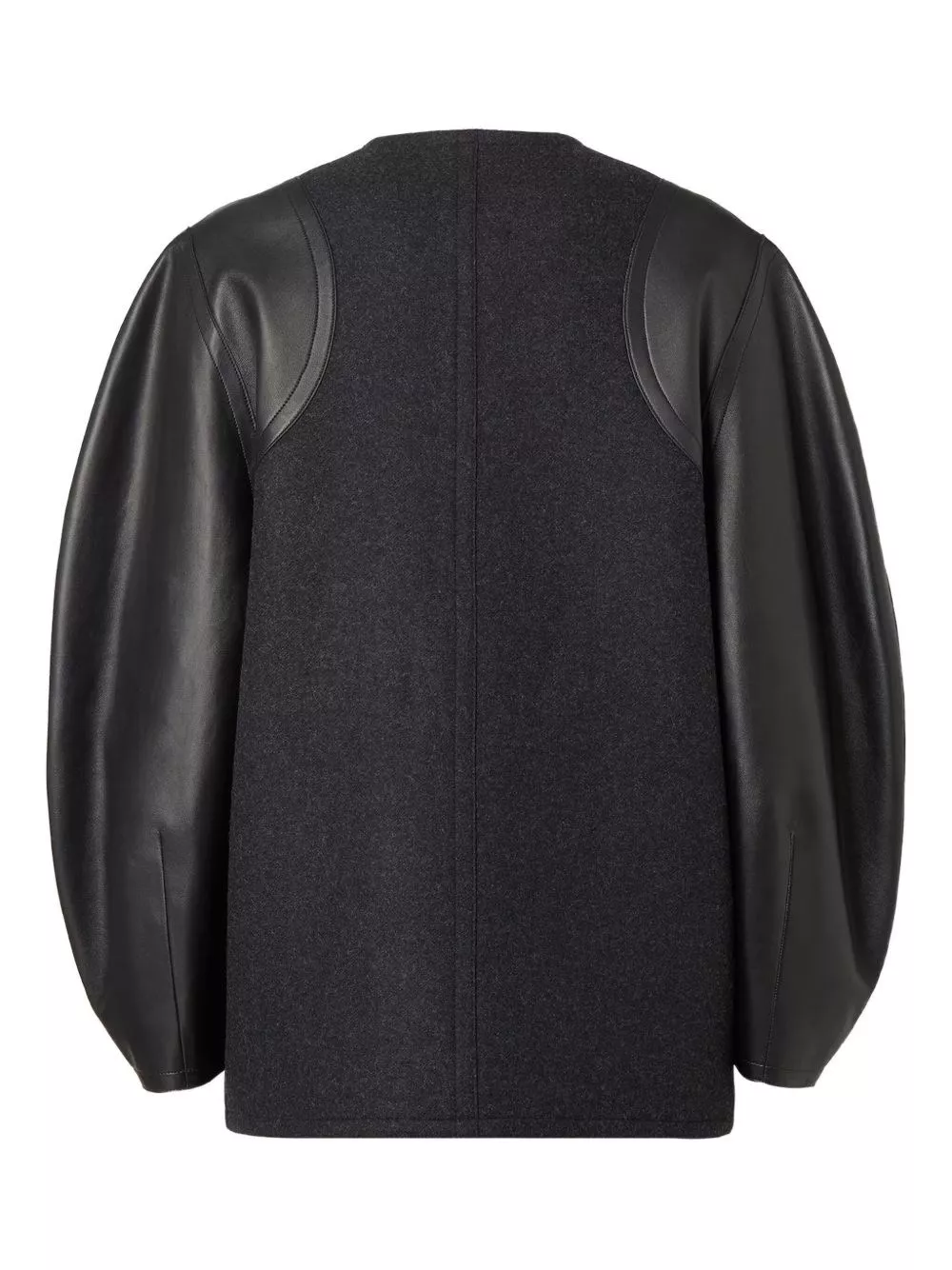 Fendi Cappotto in lana e pelle, view 2