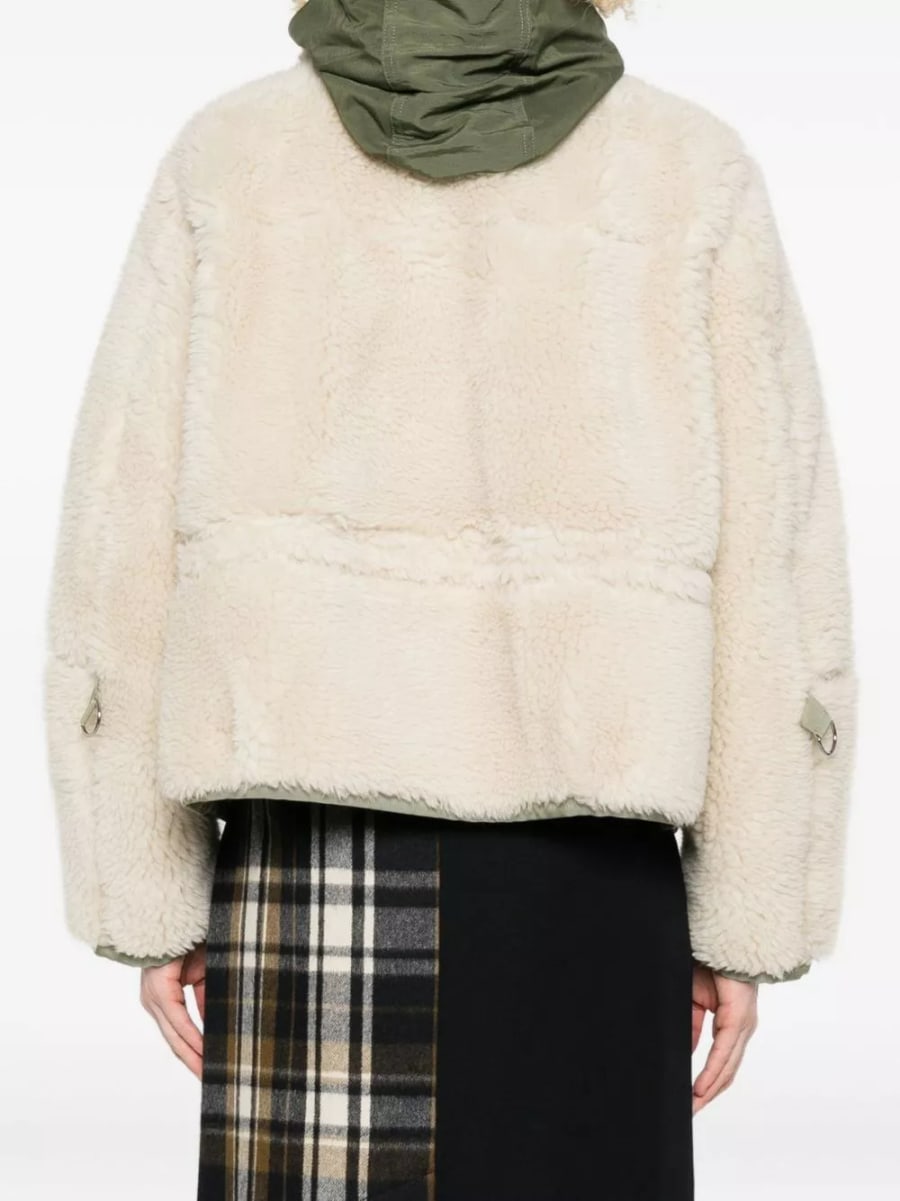 Sacai Giacca blouson in shearling, view 3