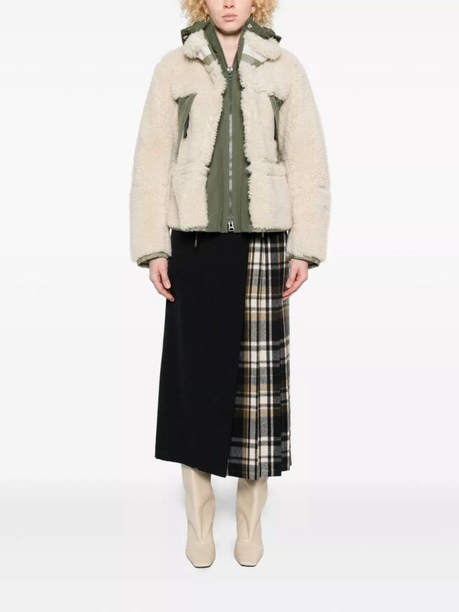 Sacai Giacca blouson in shearling, view 4