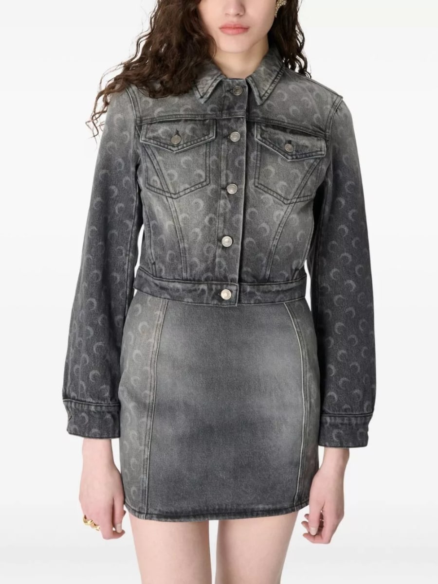Marine serre Giacca in denim Moon, view 2