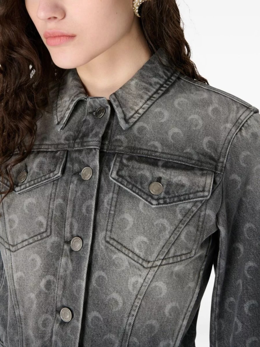 Marine serre Giacca in denim Moon, view 4