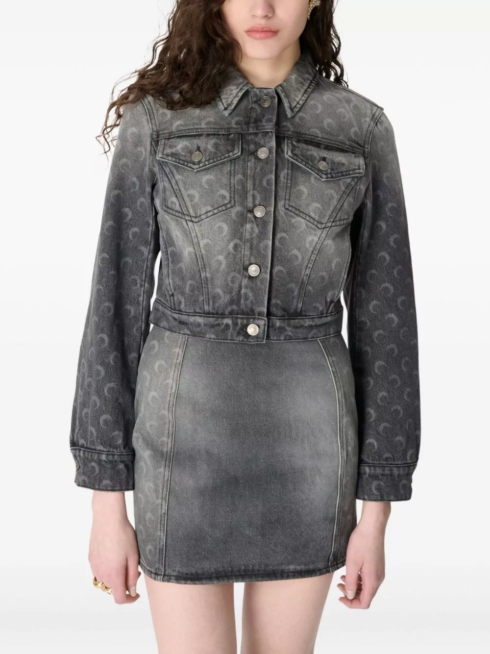Marine serre Giacca in denim Moon, view 2