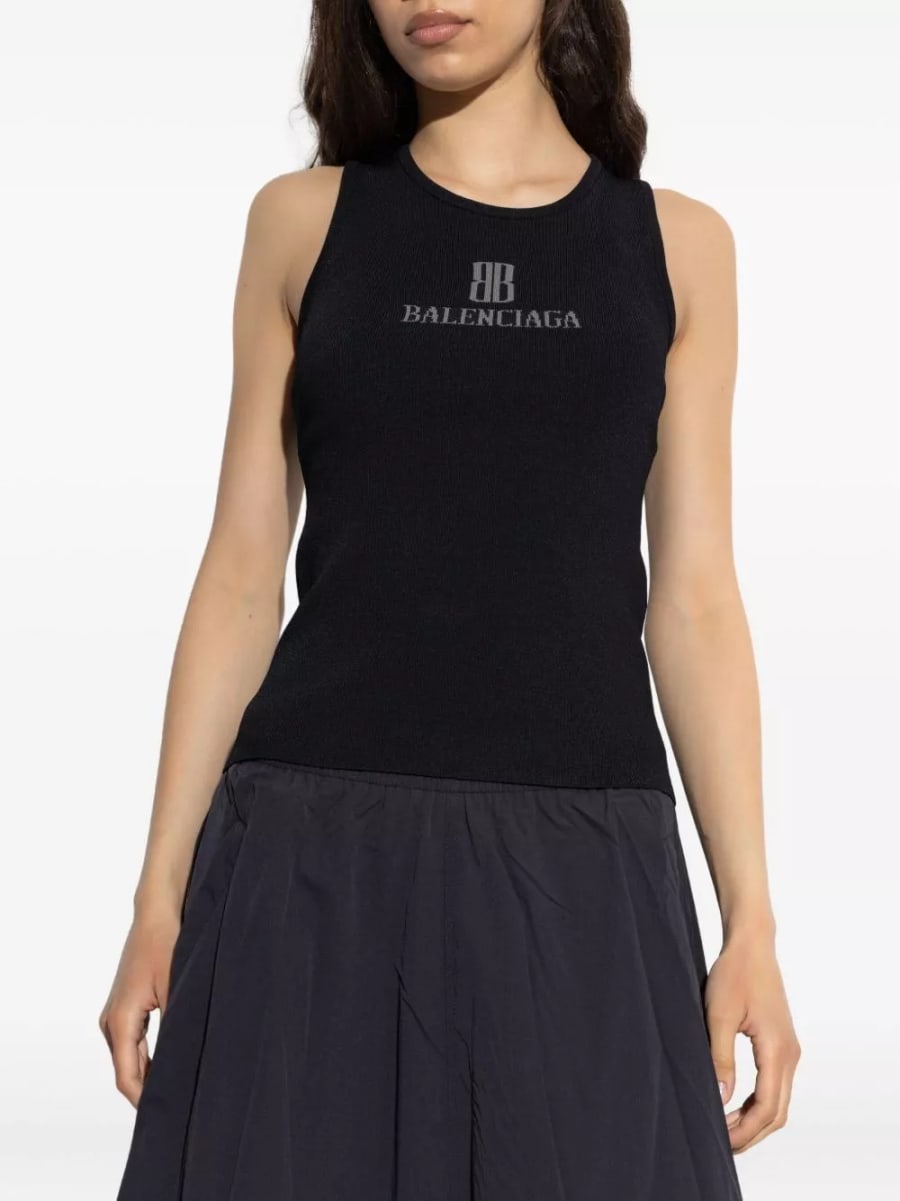 Balenciaga Top con logo, view 2