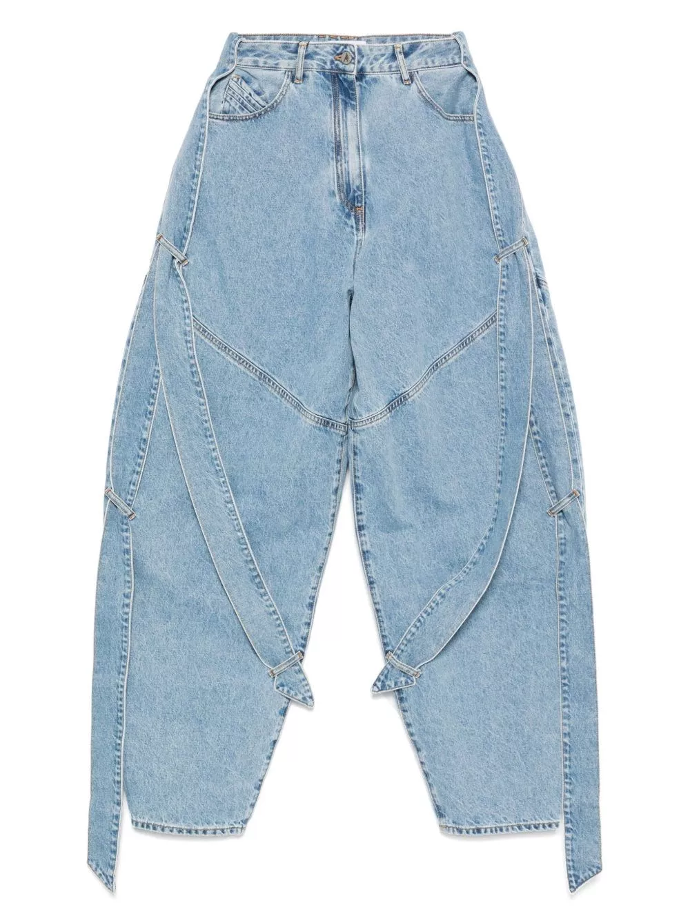 The Attico Jeans in denim a gamba larga