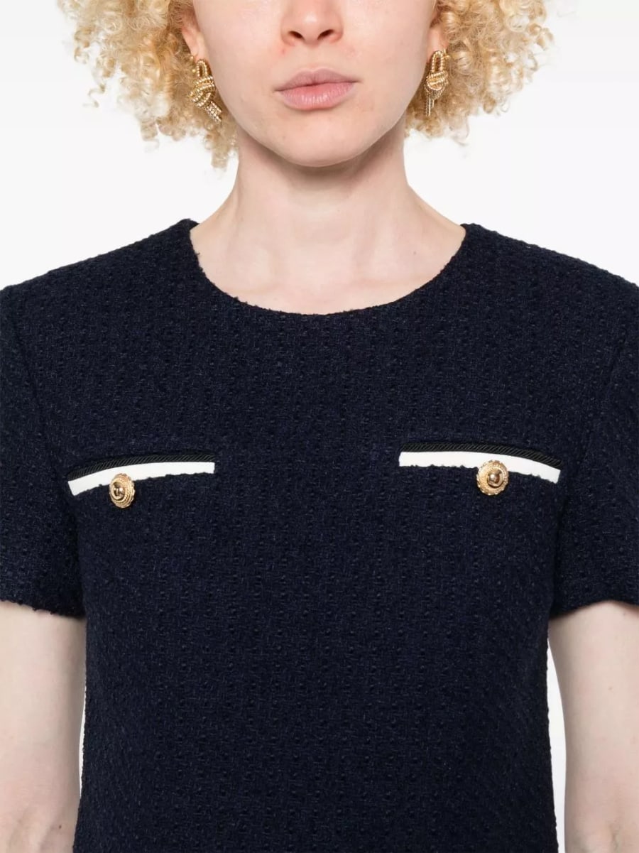 self-portrait Abito mini Boucle, view 2