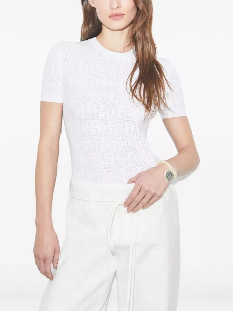 Tory Burch T-shirt con monogramma, view 2
