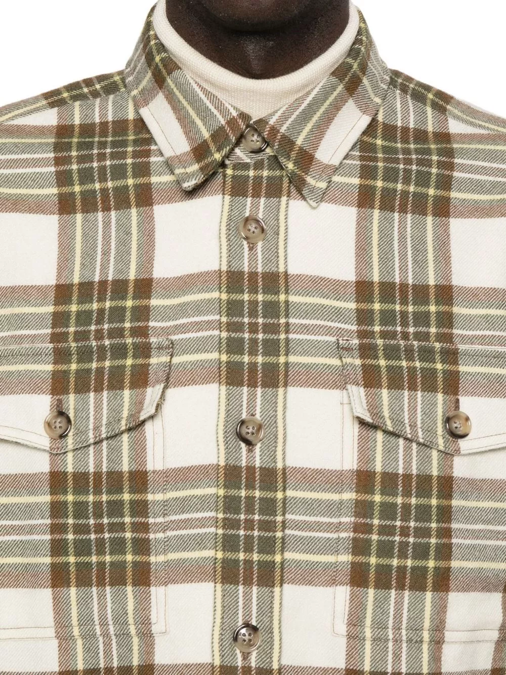 AMI Paris Camicia overshirt in lana a quadri, view 2
