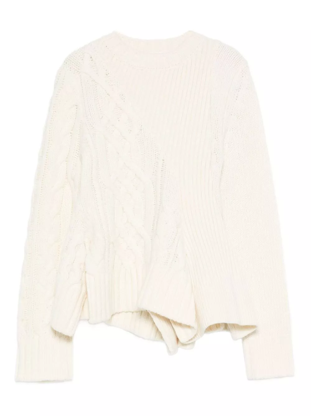 Sacai Maglione in lana a collo rotondo