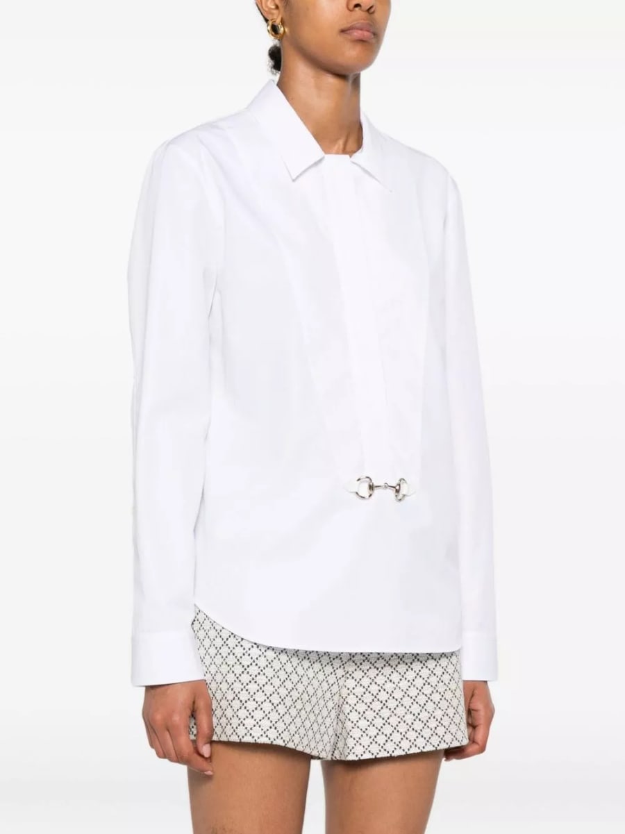 Gucci Camicia in cotone Horsebit, view 4