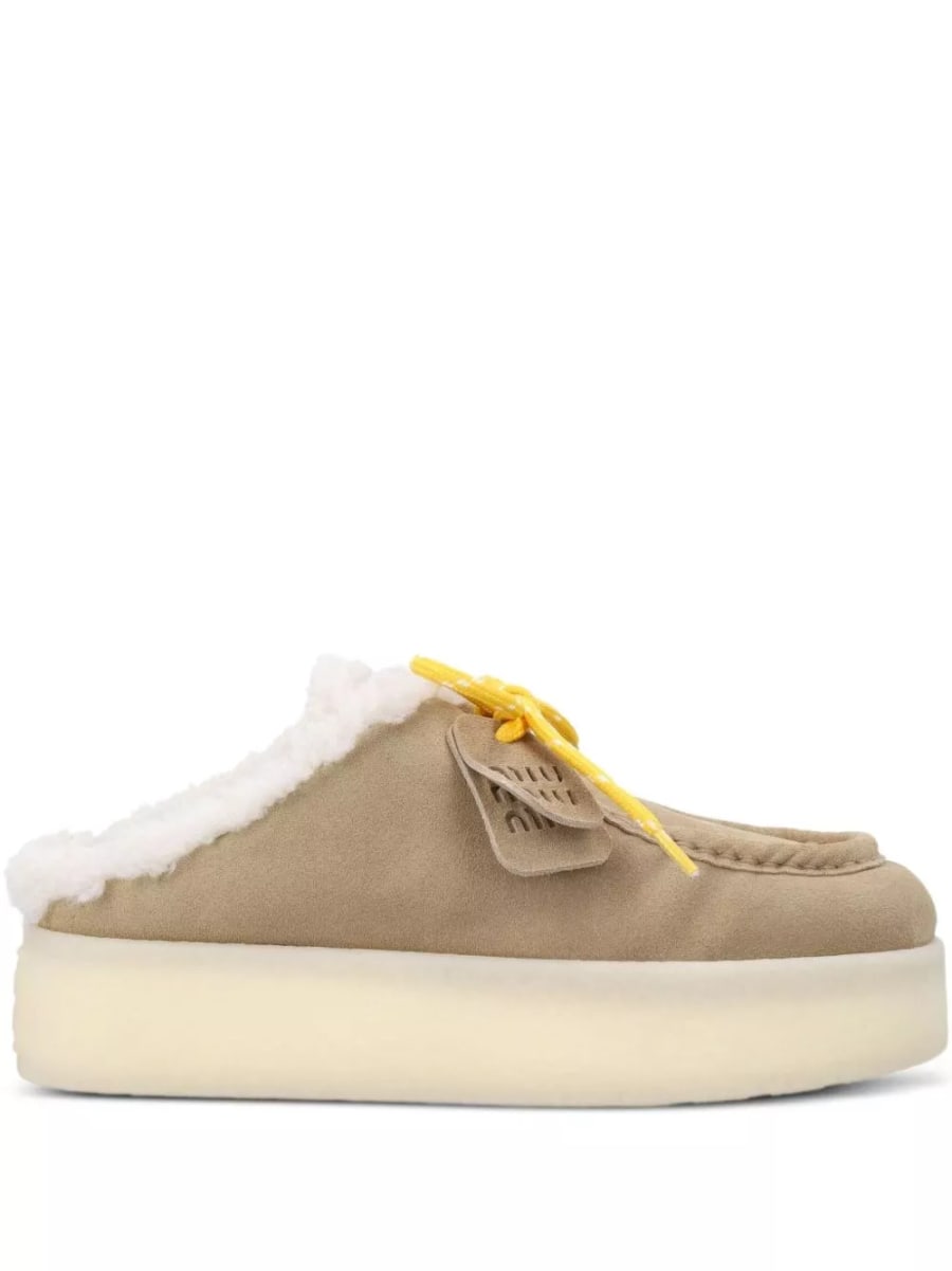 Miu Miu Pantofole in pelle scamosciata
