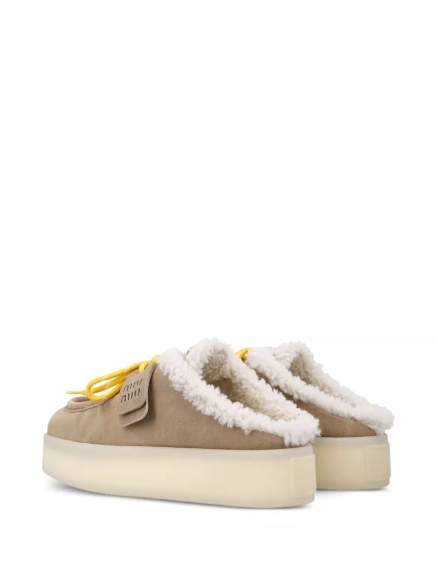 Miu Miu Pantofole in pelle scamosciata, view 2
