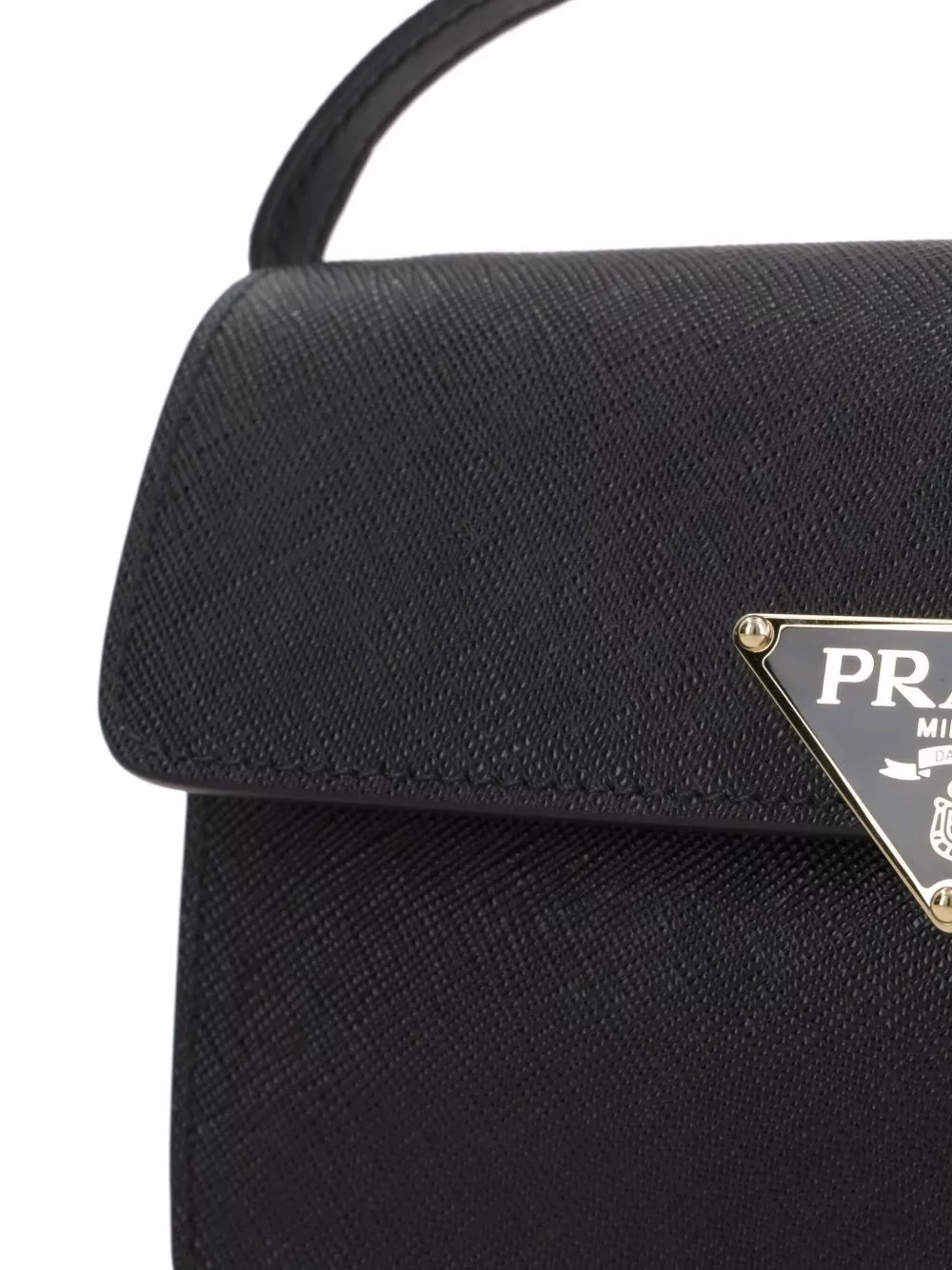 Prada Borsa a spalla in pelle Saffiano Prada Arqué, view 2
