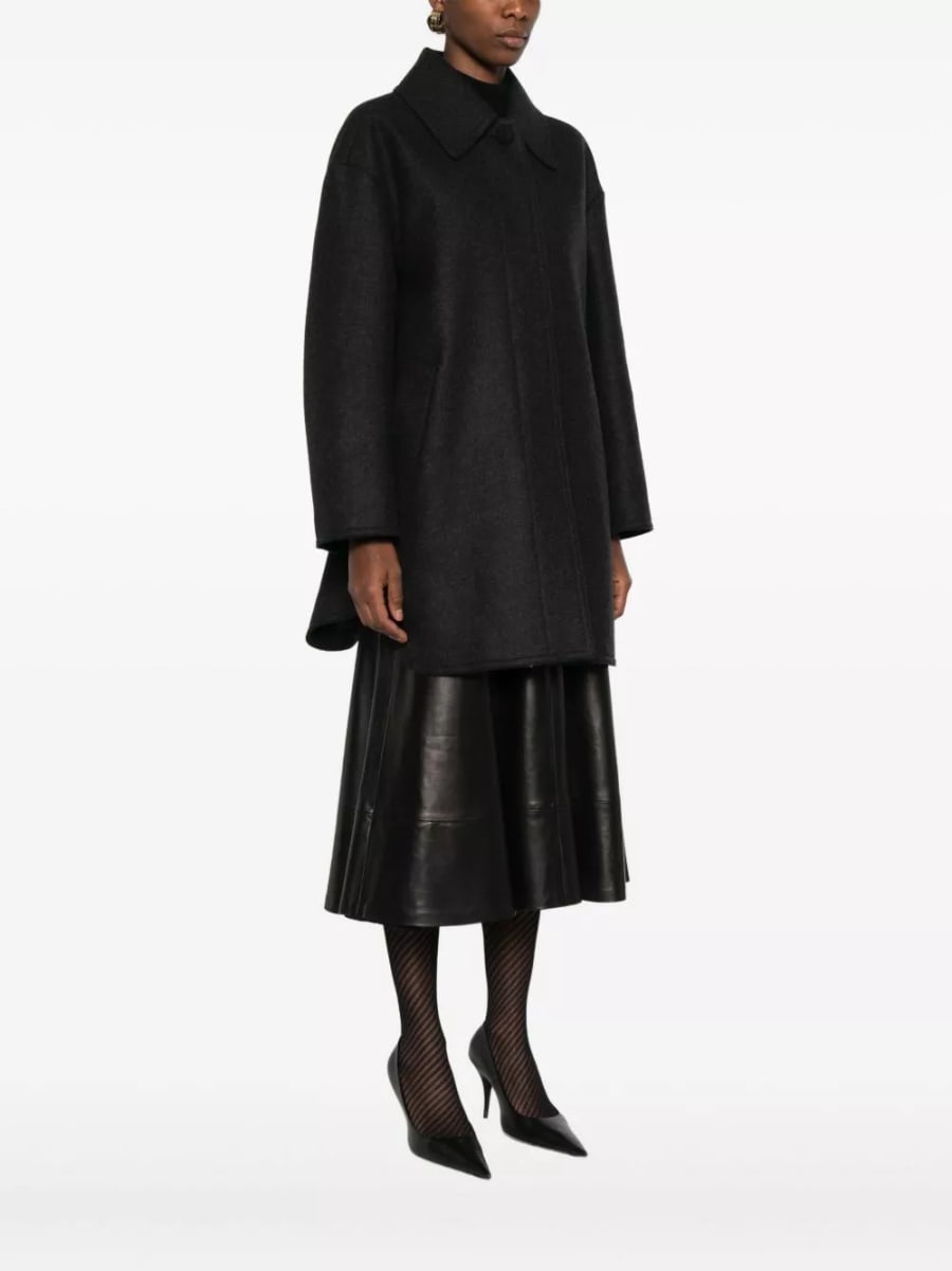 Fendi Cappotto midi in lana, view 4