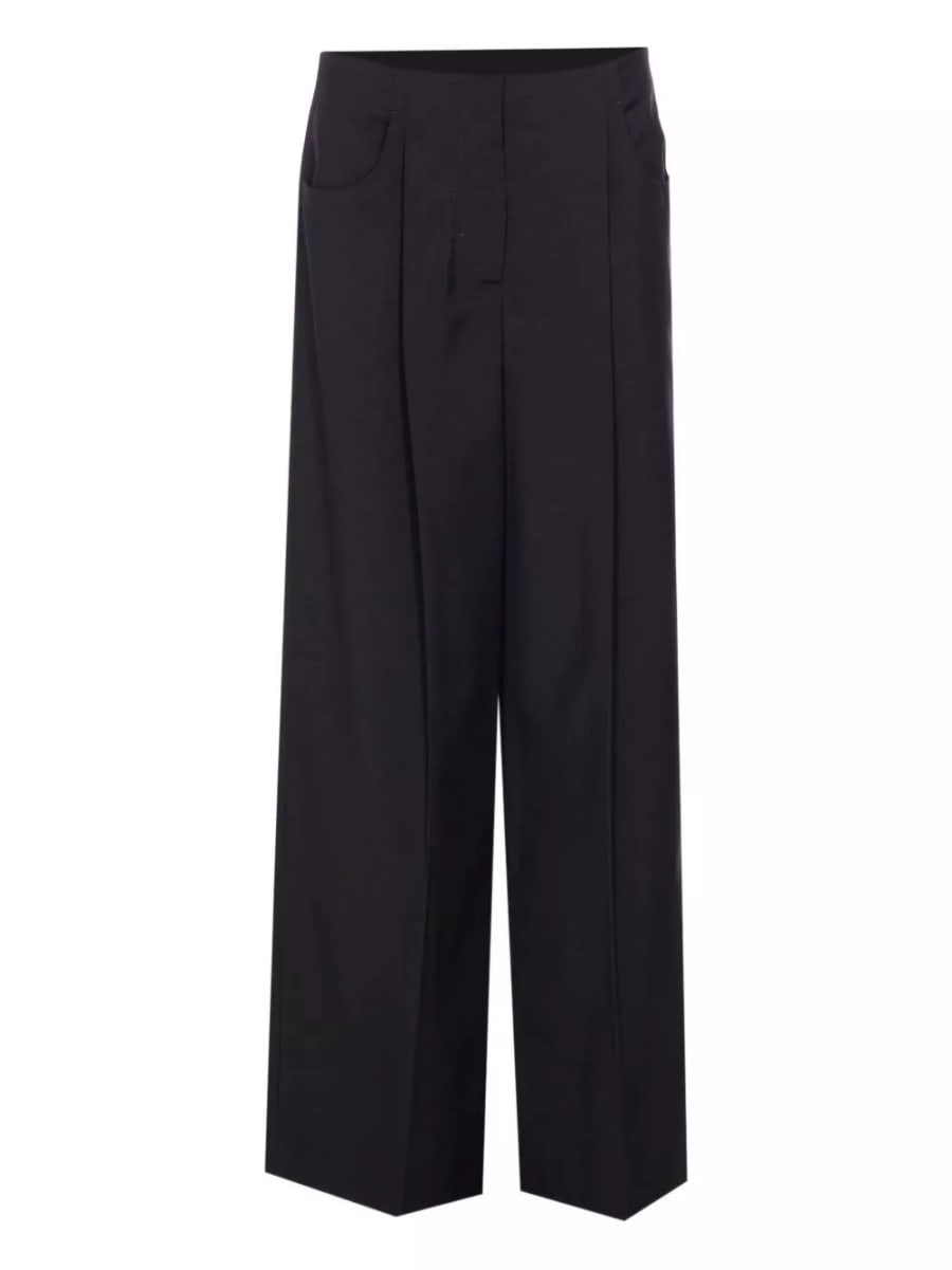 Fendi Pantaloni in lana a gamba larga