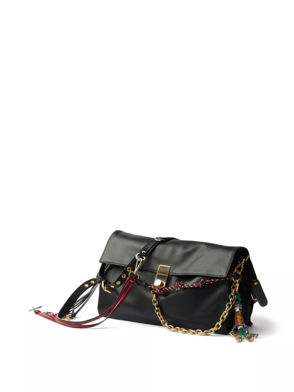Prada Borsa a spalla grande in pelle Prada Soft Sound, view 2