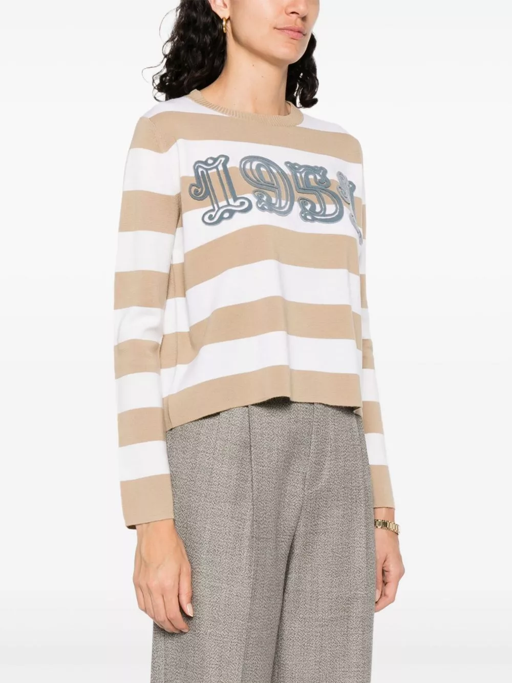 Max Mara Maglione a righe in lana, view 2