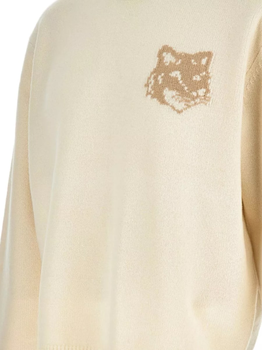 Maison kitsune' Maglione in lana Fox Head, view 3