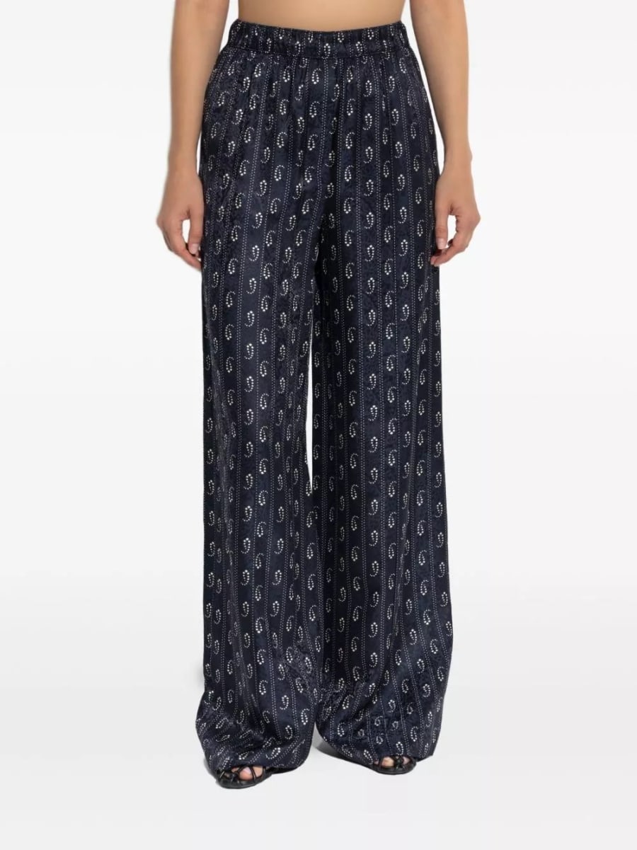 Tory Burch Pantaloni in seta jacquard, view 2