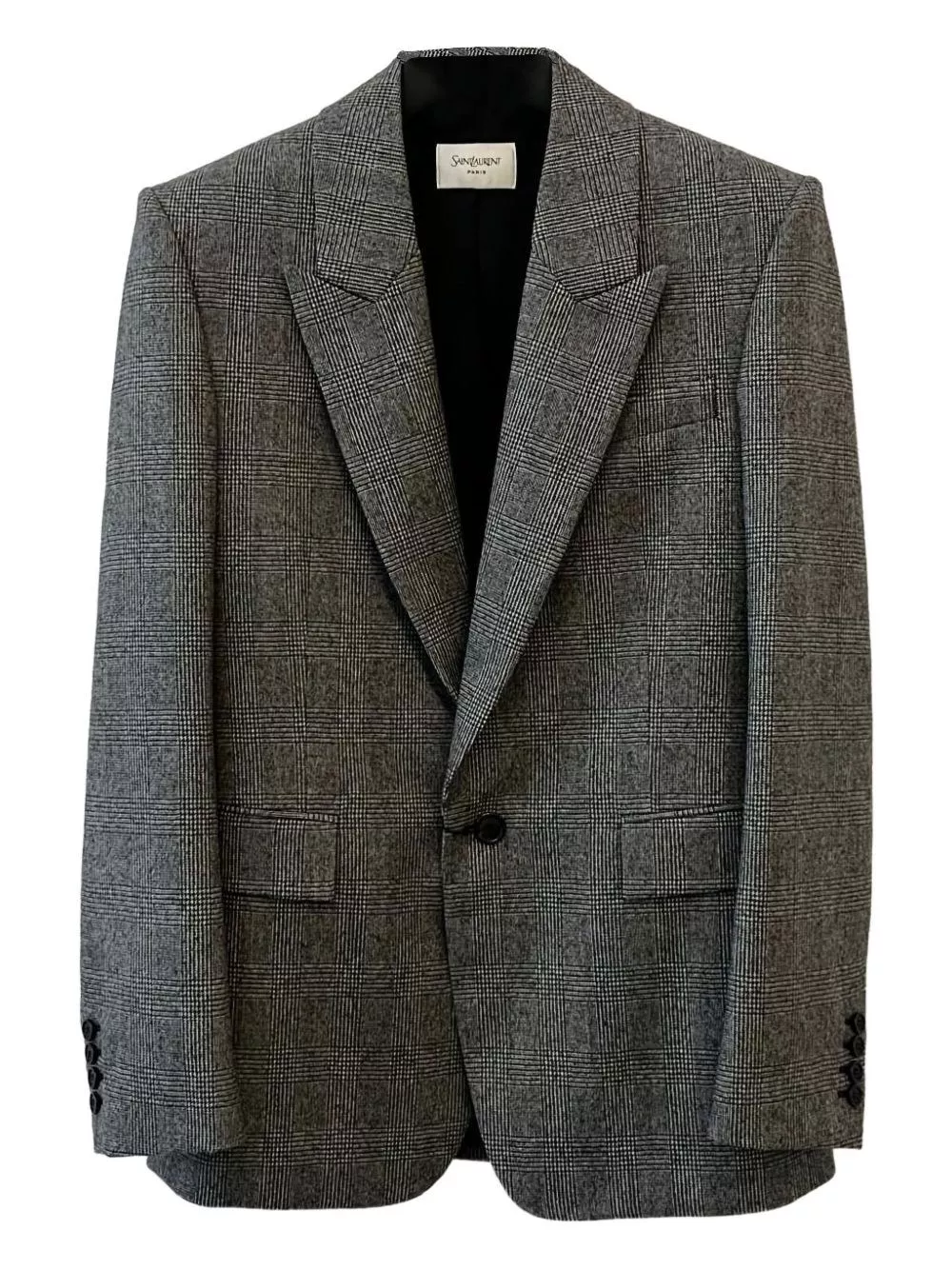 Saint Laurent Giacca in flanella monopetto