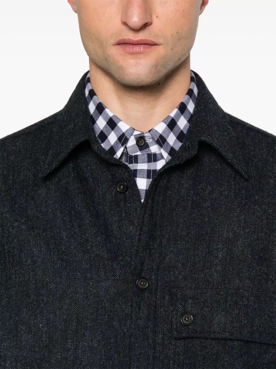 Thom Browne Camicia oversize in tweed, view 3
