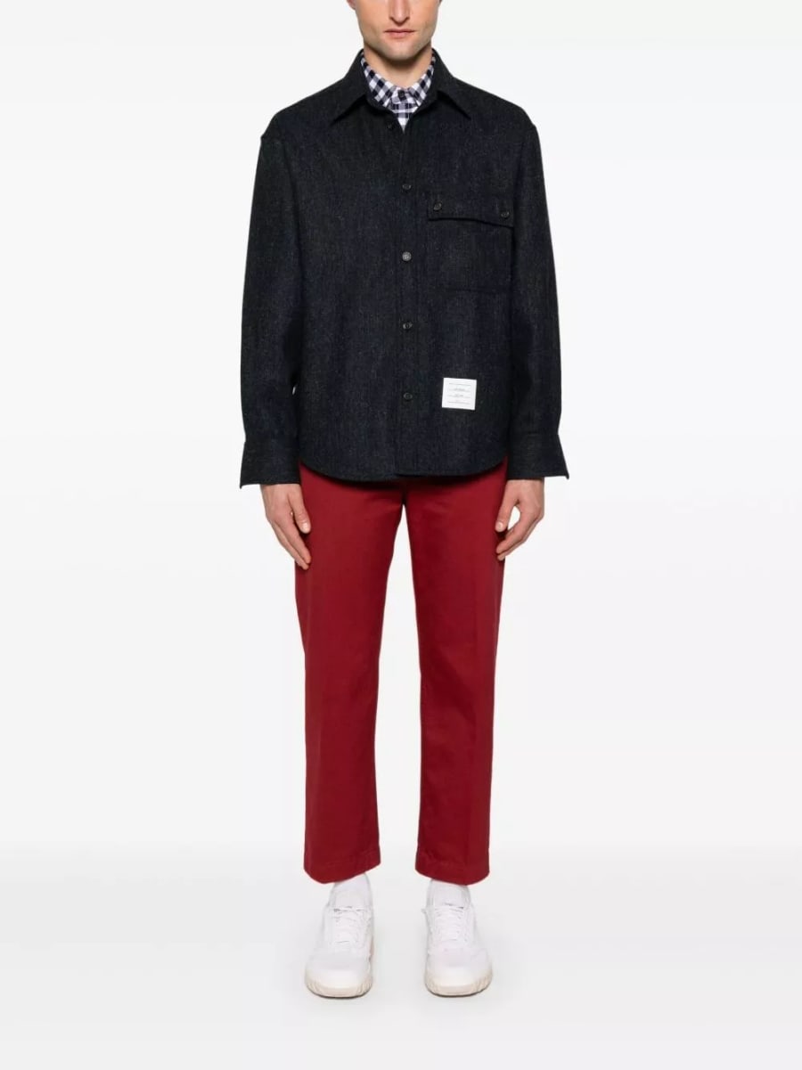 Thom Browne Camicia oversize in tweed, view 5