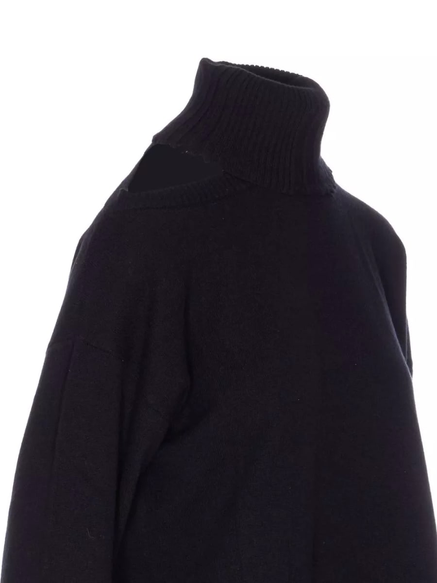Uma wang Maglione in cashmere con collo alto, view 2