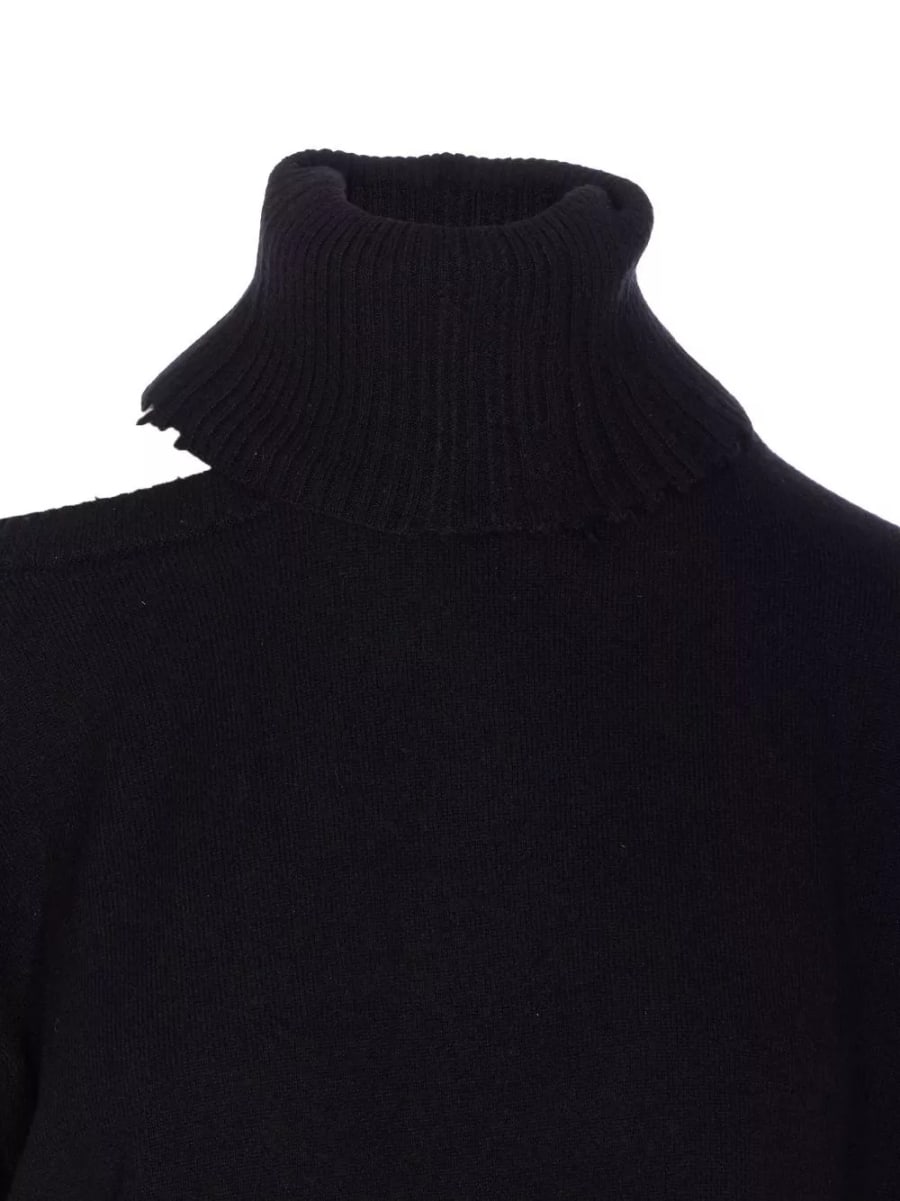 Uma wang Maglione in cashmere con collo alto, view 3