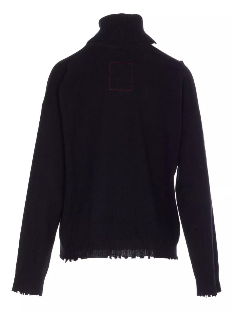 Uma wang Maglione in cashmere con collo alto, view 4