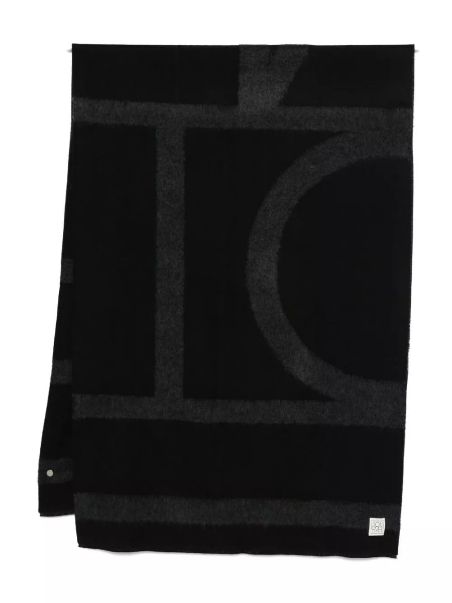 Toteme Sciarpa in lana con monogramma