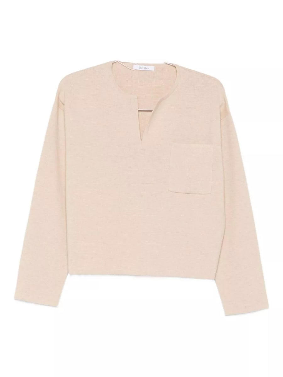 Max Mara Maglione a V in lana cashmere