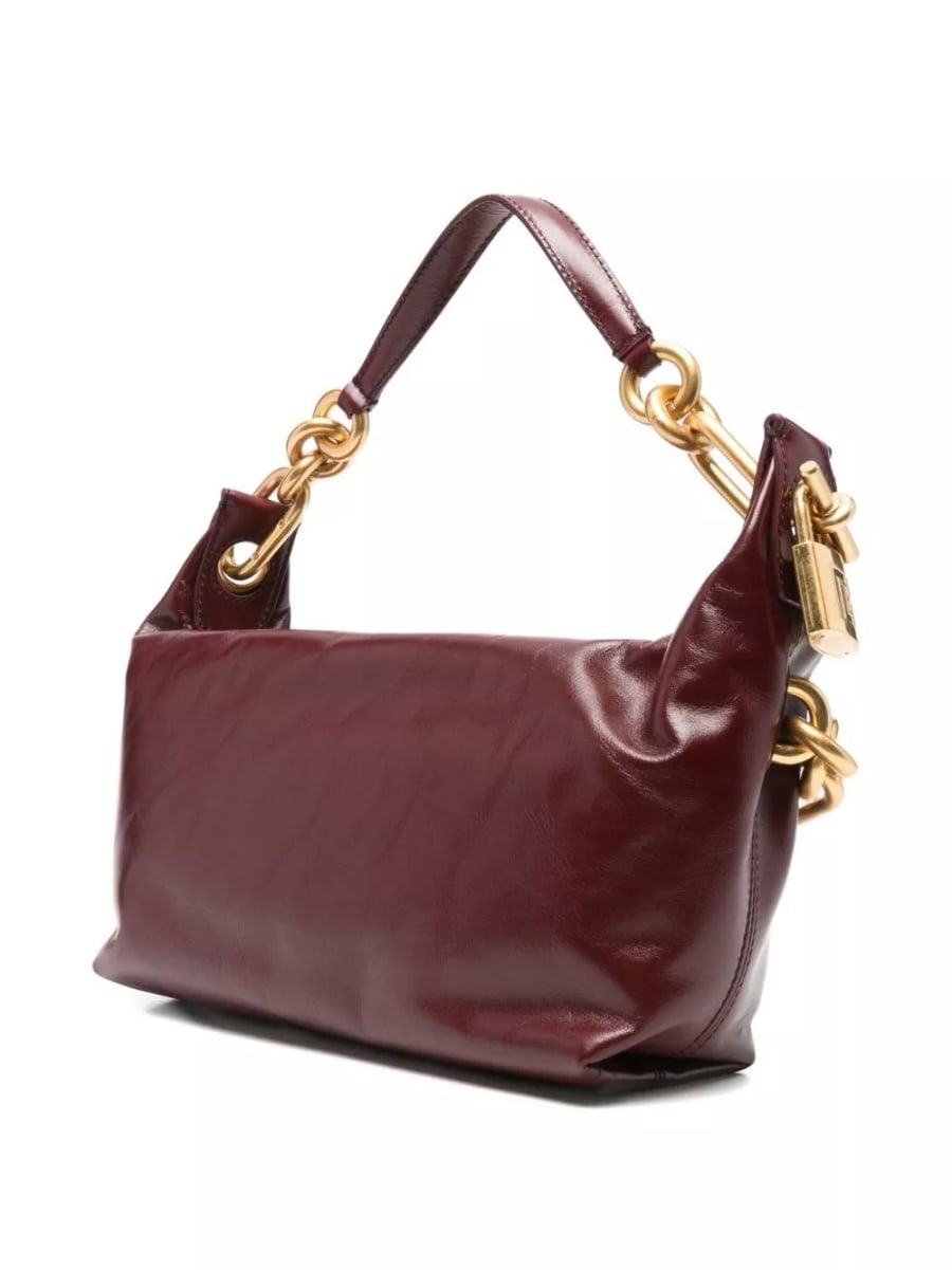 Balmain Borsa a spalla media in pelle Sync, view 3