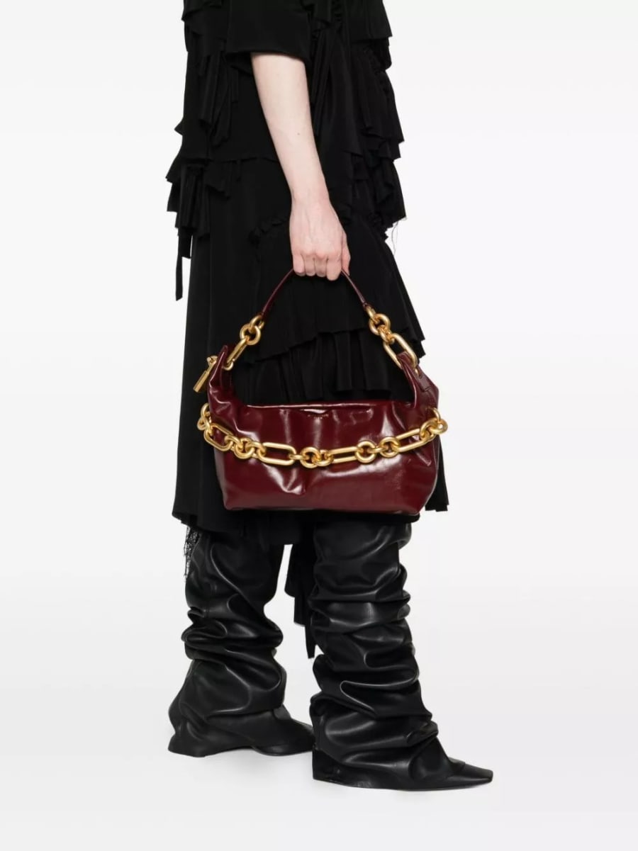 Balmain Borsa a spalla media in pelle Sync, view 5