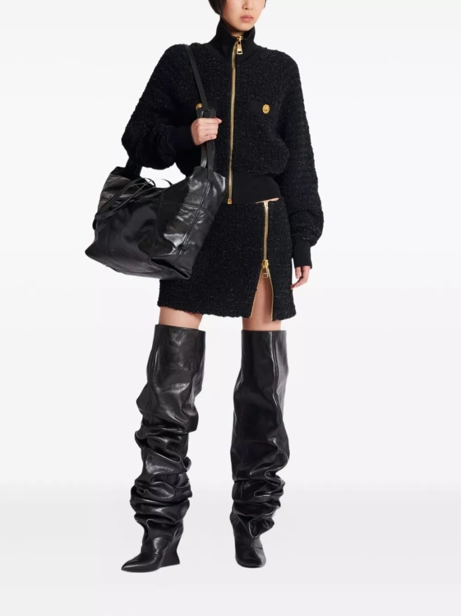 Balmain Giacca bomber con zip, view 3