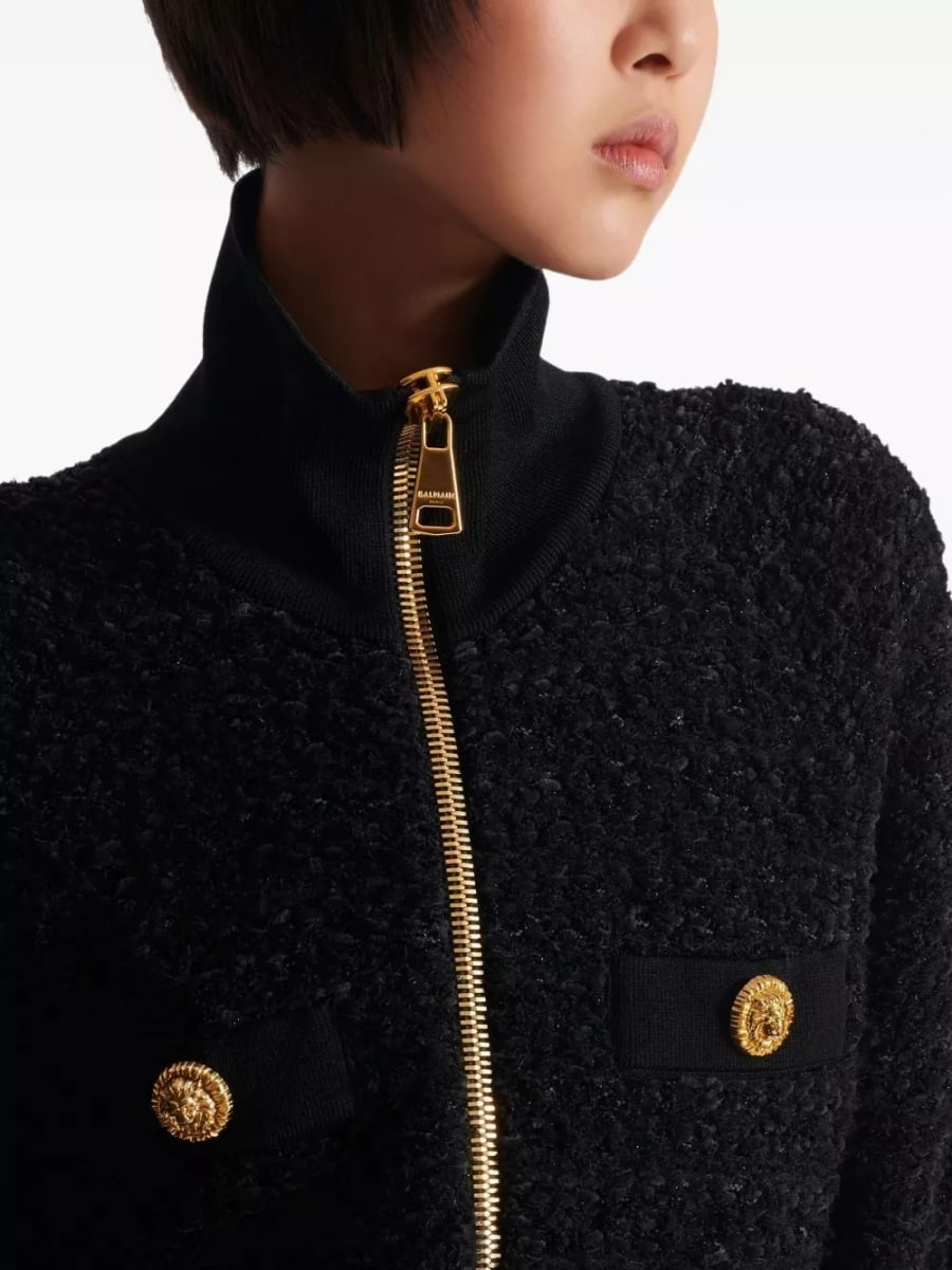 Balmain Giacca bomber con zip, view 4