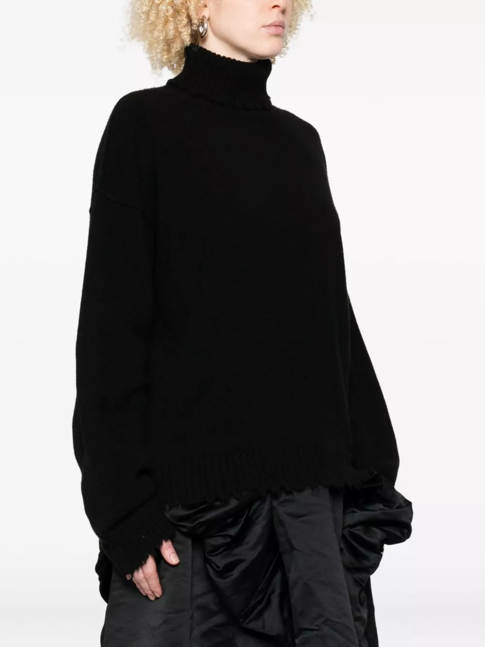 Uma wang Maglione in cashmere con collo alto, view 2